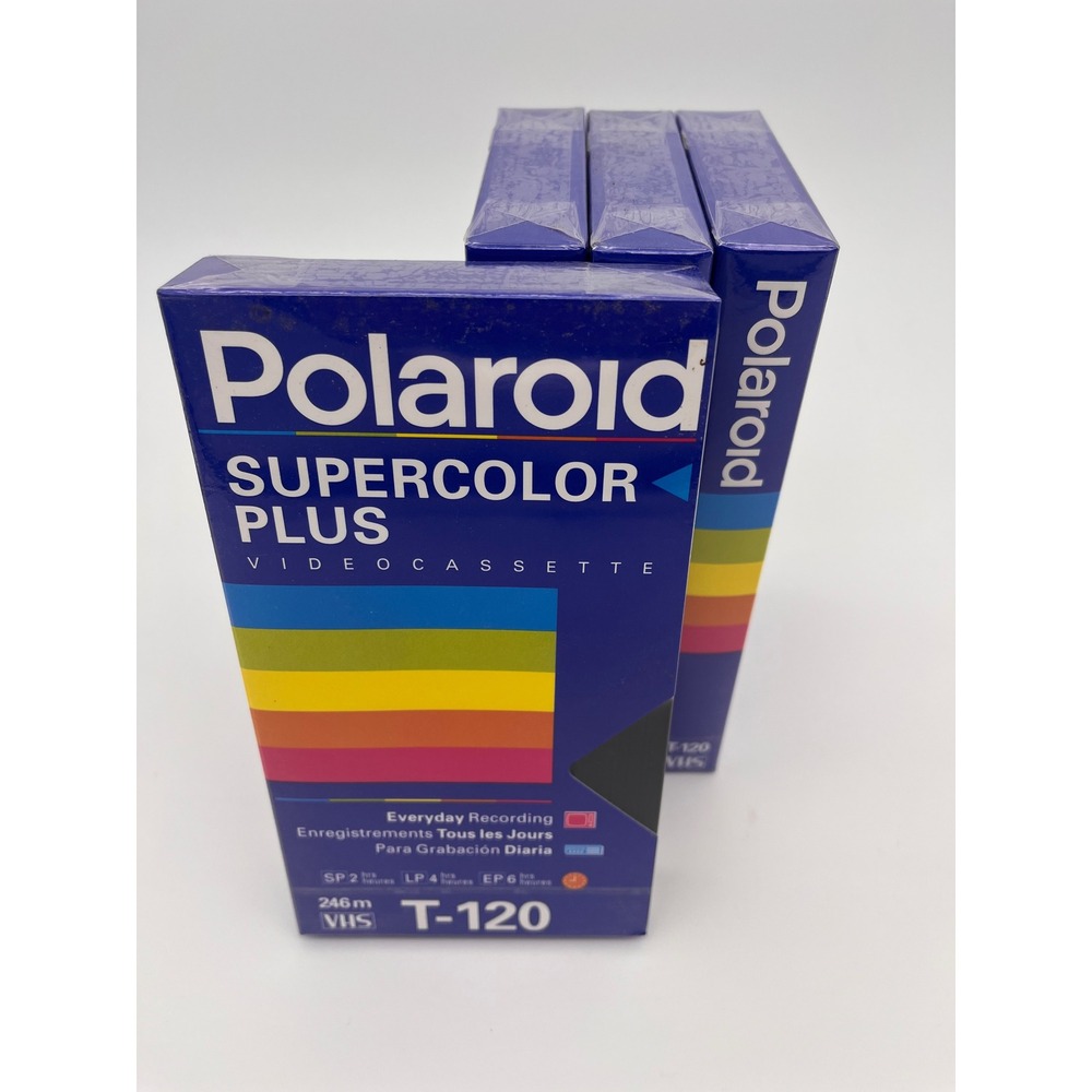 4 Pack Polaroid Supercolor Plus T-120 Blank VHS Video Cassette Tape New Sealed